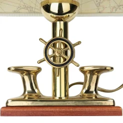 Sale Laura Suardi Massive Tischlampe Messing maritimes Design H:33cm