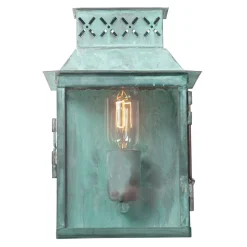 Elstead Massive Wandlampe HARROGATE aus Messing Grün antik* Außenleuchten Messing|Außenwandleuchten