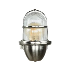 Lido Massive Wandleuchte Außen in Nickel Messing Glas* Außenwandleuchten|Rustikale Lampen