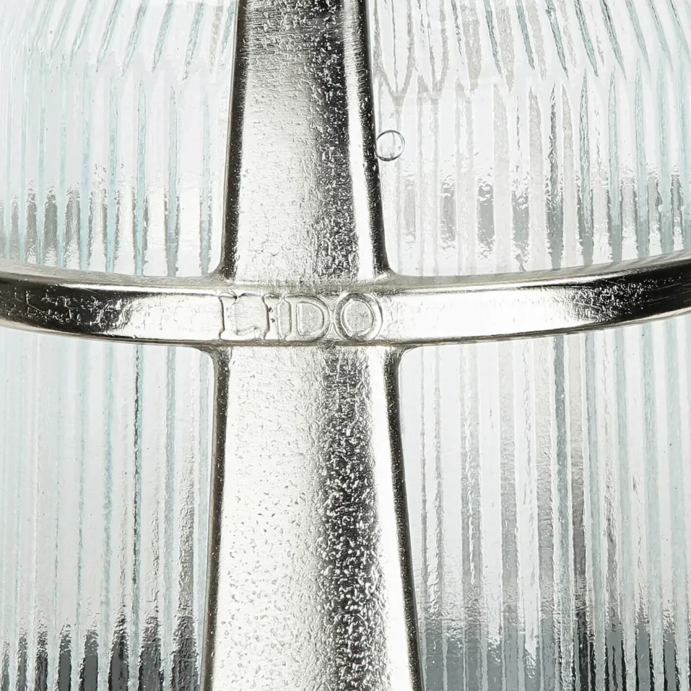 Lido Massive Wandleuchte Außen in Nickel Messing Glas* Außenwandleuchten|Rustikale Lampen