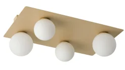 Sigma Mehrflammige Deckenlampe Gold Metall Glas eckig 62 cm* Deckenleuchten|Flurlampen