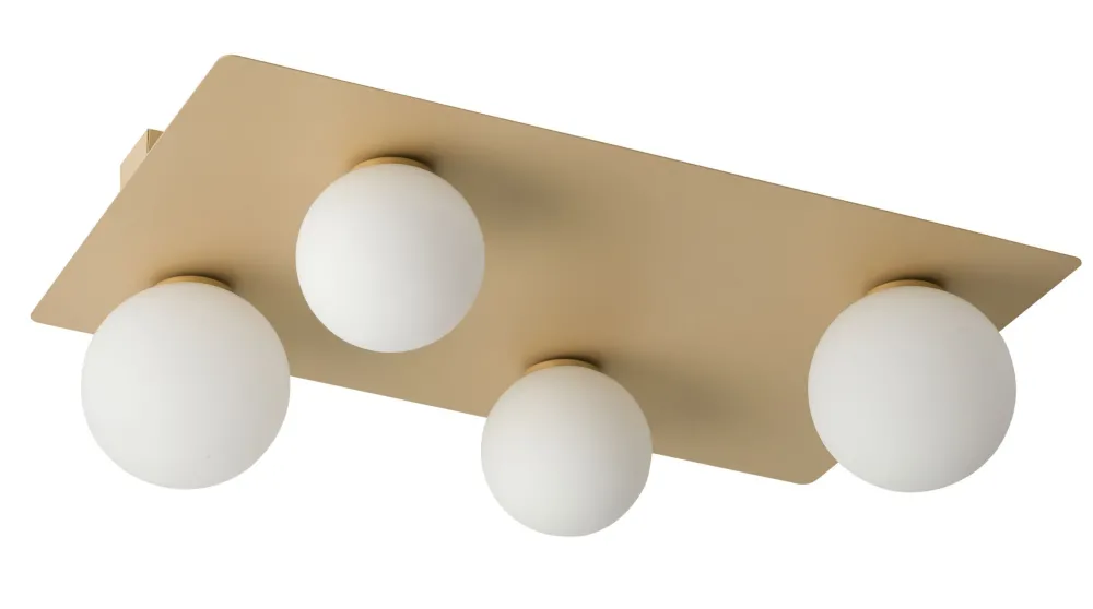 Sigma Mehrflammige Deckenlampe Gold Metall Glas eckig 62 cm* Deckenleuchten|Flurlampen