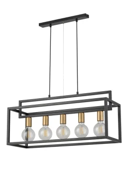 Sigma Mehrflammige Hängelampe Gold Schwarz Metall E27* Wohnzimmerlampen|Esszimmer Lampen