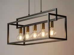 Sigma Mehrflammige Hängelampe Gold Schwarz Metall E27* Wohnzimmerlampen|Esszimmer Lampen