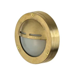 Lido Messing Außenwandleuchte rund IP64 Ø14cm Maritim* Rustikale Lampen|Metall Lampen