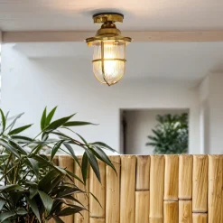 Sale Lido Messing Deckenleuchte außen IP54 Maritim Terrasse