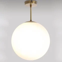 Giovanni Battista Messing Deckenleuchte Glas Kugel Schirm Premium MUSA