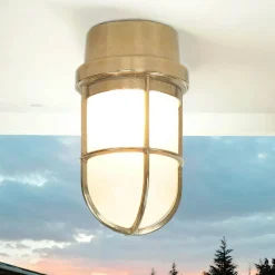 Discount Laura Suardi Messing Deckenleuchte IP44 Maritim Schiff außen