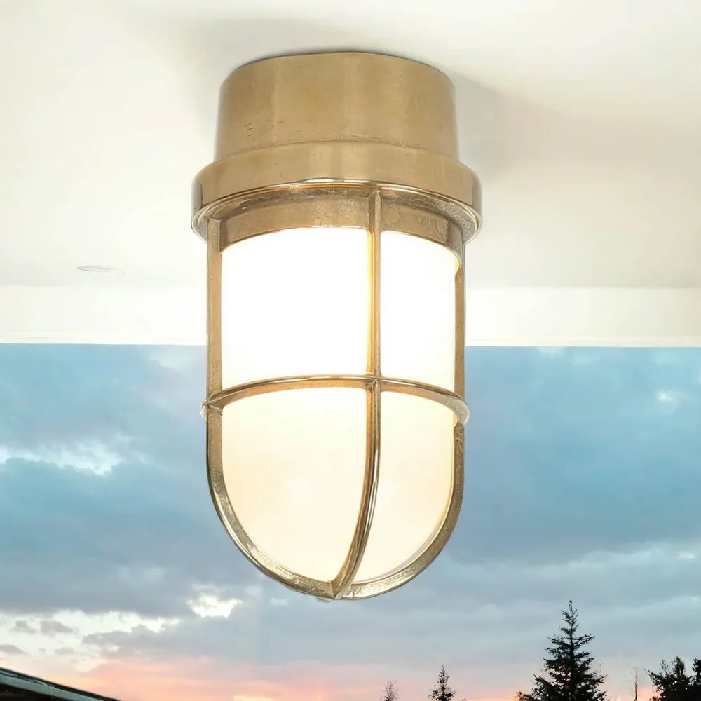 Discount Laura Suardi Messing Deckenleuchte IP44 Maritim Schiff außen