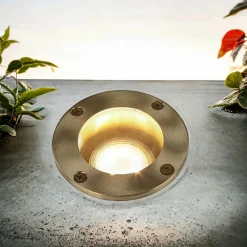 Outlet Lido Messing Einbauleuchte rund IP54 GU10 außen Ø10,5cm