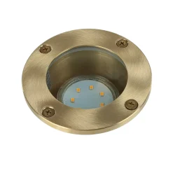 Outlet Lido Messing Einbauleuchte rund IP54 GU10 außen Ø10,5cm