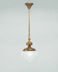 Berliner Messingleuchten Messing Hängelampe Glas blendarm E27 Ø28 cm gemütlich* Hängelampen|Bürolampen