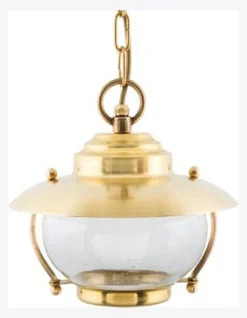 Lido Messing Hängeleuchte rund IP43 Maritim Ø23cm außen* Metall Lampen|Messinglampen