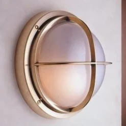 Sale Laura Suardi Messing LED Wandleuchte rund IP54 Maritim außen