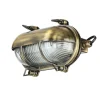 Lido Messing Schiffsleuchte oval IP64 Maritim Riffelglas* Rustikale Lampen|Metall Lampen