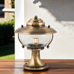 Best Lido Messing Sockelleuchte H:28cm Maritim Weg Garten