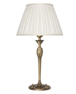 Giovanni Battista Messing Tischleuchte SIMONA Weiß Stoffschirm