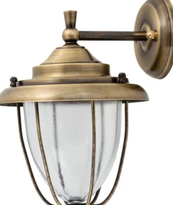 Sale Lido Messing Wandlampe Glas Schirm Maritim GREVENA