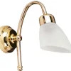Outlet Lido Messing Wandlampe Glas Schirm Badezimmer Flur E14