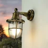 New Lido Messing Wandlampe IP64 Maritim Haus Hof SANTORIN