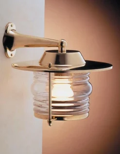 Laura Suardi Messing Wandlampe Maritim Laterne Haustür Eingang* Außenleuchten Antik|Außenleuchten Messing