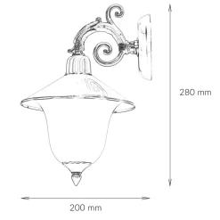 Lido Messing Wandlampe Rustikal elegant H:28cm ANDROS* Außenwandleuchten|Rustikale Lampen