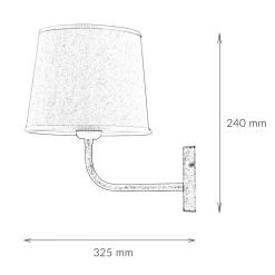 Giovanni Battista Messing Wandleuchte E27 Beige Stoff Schirm* Wohnzimmerlampen|Metall Lampen