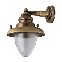 Lido Messing Wandleuchte Glas Schirm Maritim außen* Außenwandleuchten|Rustikale Lampen