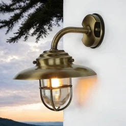 New Lido Messing Wandleuchte Maritim Außenwand wetterfest