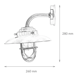 New Lido Messing Wandleuchte Maritim Außenwand wetterfest
