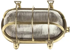 Lido Messing Wandleuchte oval IP64 Maritim Haustür Wand* Metall Lampen|Messinglampen