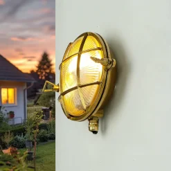 Best Lido Messing Wandleuchte rund IP64 Maritim SERIFOS