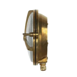 Online Lido Messing Wandleuchte rund IP64 Riffelglas Bullauge