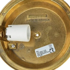 Online Lido Messing Wandleuchte rund IP64 Riffelglas Bullauge