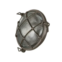 Sale Lido Messinglampe außen Maritim Ø 21 cm Schwarz antik IP64