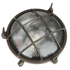 Sale Lido Messinglampe außen Maritim Ø 21 cm Schwarz antik IP64