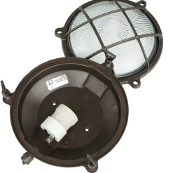 Sale Lido Messinglampe außen Maritim Ø 21 cm Schwarz antik IP64
