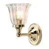 Clearance Elstead Messinglampe Bad IP44 mit LED Glas Schirm Jugendstil