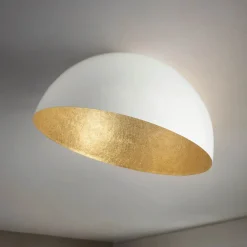 Sigma Metall Deckenleuchte Gold Weiß rund Ø70 cm E27 stylisch* Esszimmer Lampen|Wohnzimmerlampen
