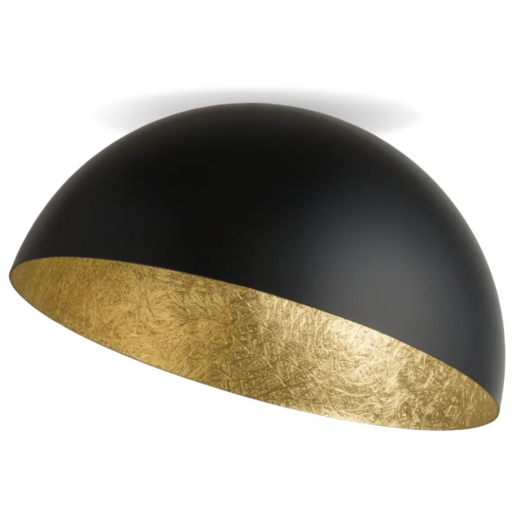 Sigma Metall Deckenleuchte Schwarz Gold Loft E27 Ø35 cm rund* Schlafzimmer Lampen|Esszimmer Lampen