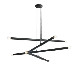 ALDEX Metall Hängelampe Retro E14 100 cm länglich in Schwarz* Hängelampen|Bürolampen