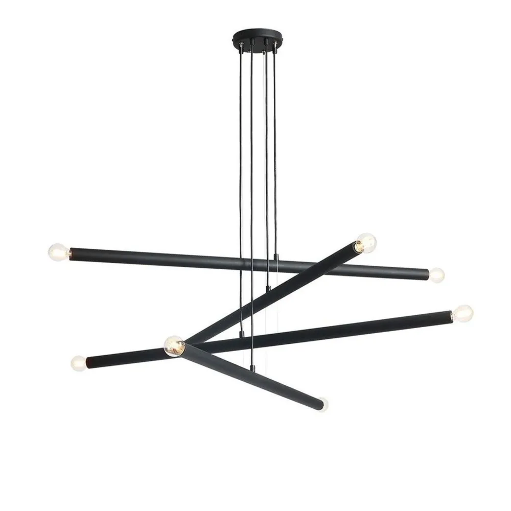 ALDEX Metall Hängelampe Retro E14 100 cm länglich in Schwarz* Hängelampen|Bürolampen