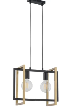 Sigma Metall Hängelampe Schwarz Gold E27 L:41 cm stilvoll* Moderne Lampen|Wohnzimmerlampen