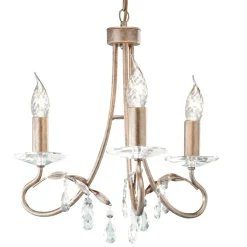 Hot Elstead Metall Kronleuchter in Silber Gold Ø36cm mit Kristall