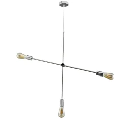 WOFI Metall Pendelleuchte in Nickel Retro verstellbar* Deckenleuchten|Retro Lampen