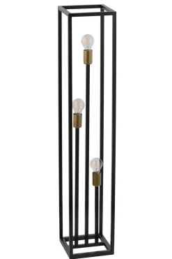 Sigma Metall Stehlampe Schwarz Gold 121 cm niedrig dekorativ* Stehlampen|Wohnzimmerlampen