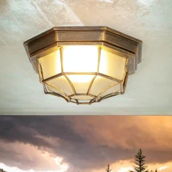 Easylight MILANO Deckenleuchte E27 Kupfer Antik IP44 Ø27cm* Rustikale Lampen|Feuchtraumleuchten