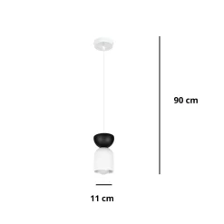 Discount Belis Minimalistische Hängelampe Weiß Schwarz E27 Ø11 cm rund