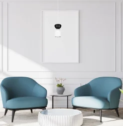 Discount Belis Minimalistische Hängelampe Weiß Schwarz E27 Ø11 cm rund