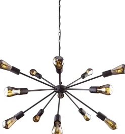 Best Nowodvorski Minimalistische Hängeleuchte in Schwarz Ø77cm 15-flmg